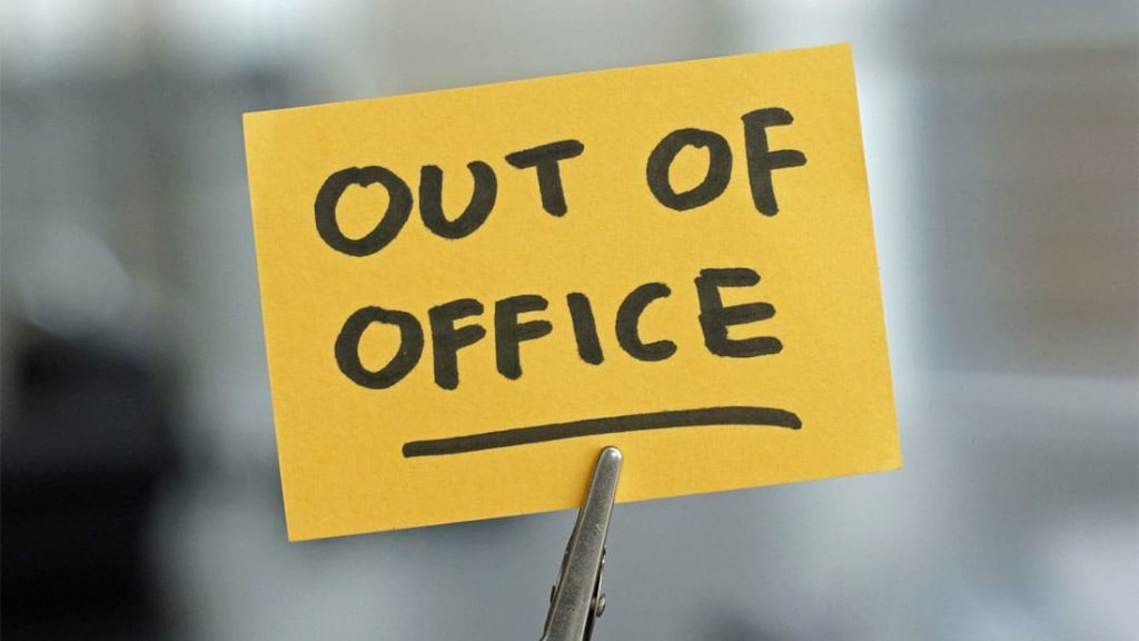 Out of office note