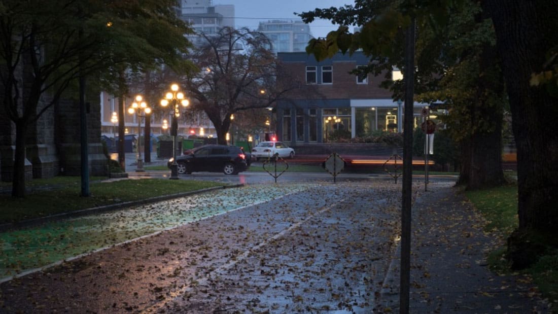 Street on a December evening