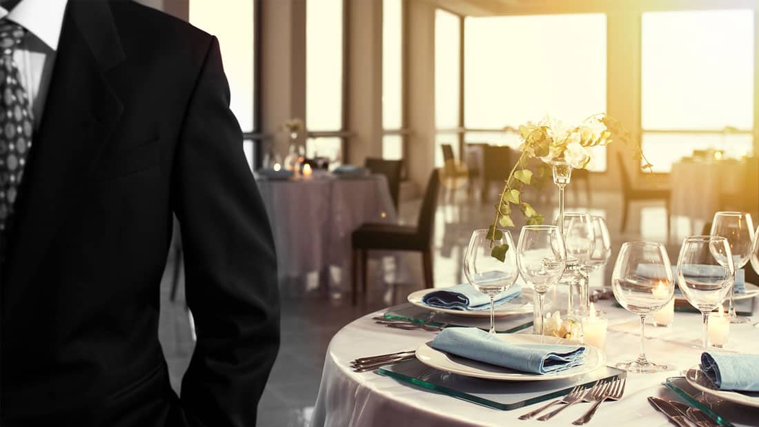 Beautifully set restaurant table