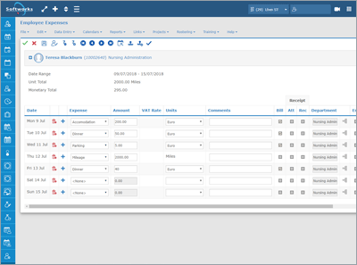 Software für Spesenmanagement - Screenshot