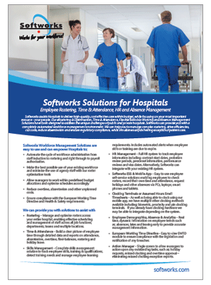 Softworks eRostering and Time and Attendance for Healthcare brochure