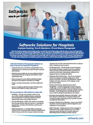 Softworks eRostering and Time and Attendance for Healthcare brochure