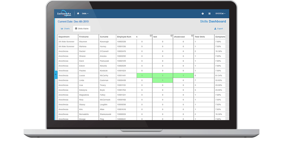 Software für Lern- und Kompetenzmanagement - Screenshot auf Laptop