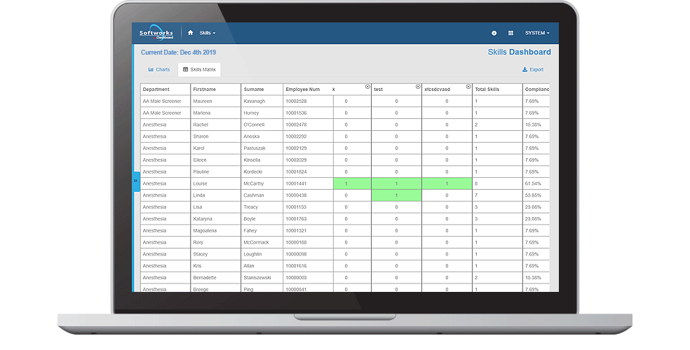 Software per la gestione della formazione e delle competenze - Schermata su notebook