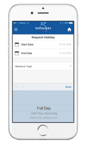iPhone with app request holiday screen