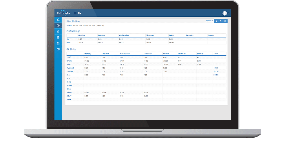 Flexible Working Software - screenshot laptop