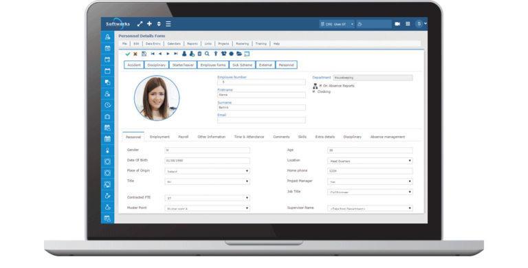 HR Management Software - Screenshot on Laptop
