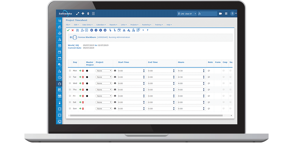 Project Tracking Software - screenshot on laptop