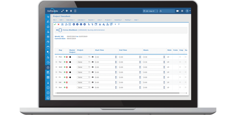 Project Tracking Software - screenshot on laptop