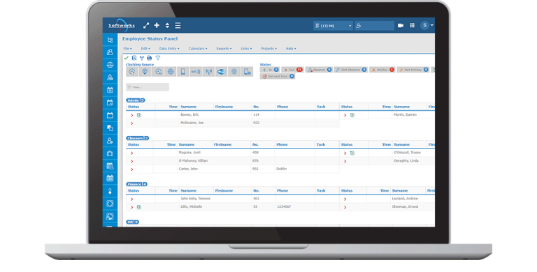 Software für Arbeitszeitmanagement - Screenshot auf Laptop