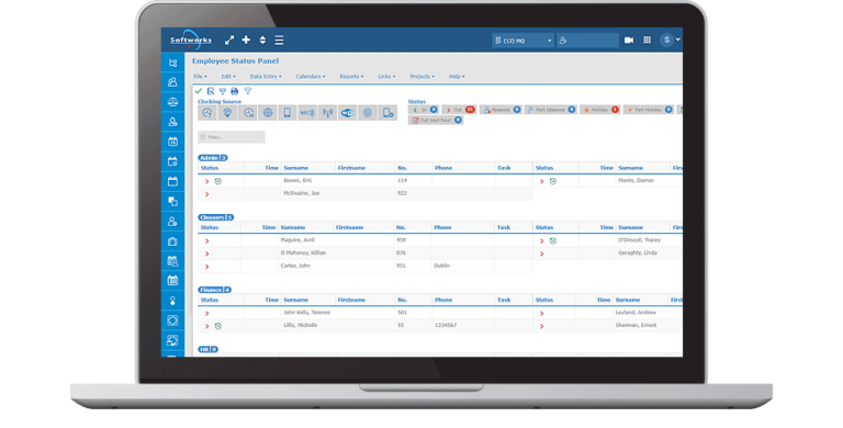 Time and Attendance software - screenshot laptop