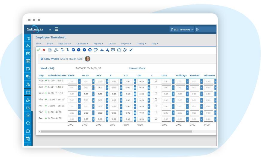 Time and Attendance software - screenshot laptop