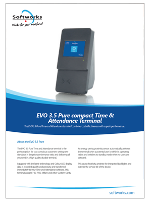 Evo 3.5 Pure Time and attendance terminal