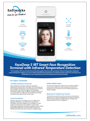 FaceDeep 5 IRT smart face recognition terminal