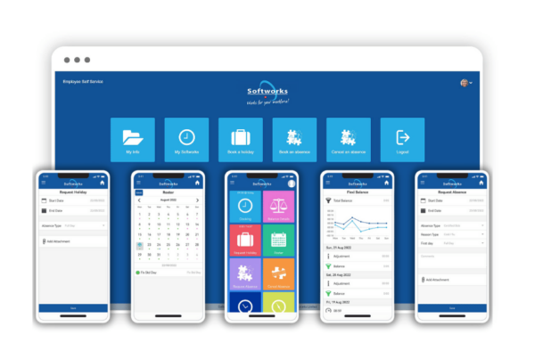 Softworks Employee Self-Service ESS Desktop Portal and Mobile App