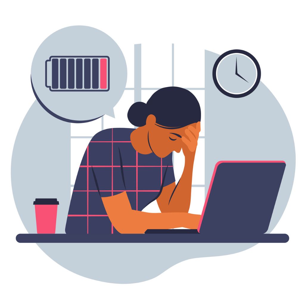 Tired Employee Struggling