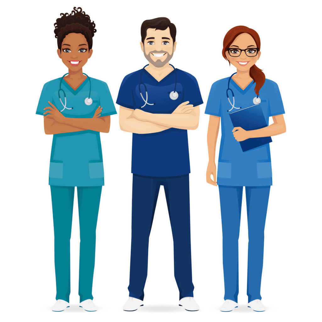 Happy Nursing Staff Illustration