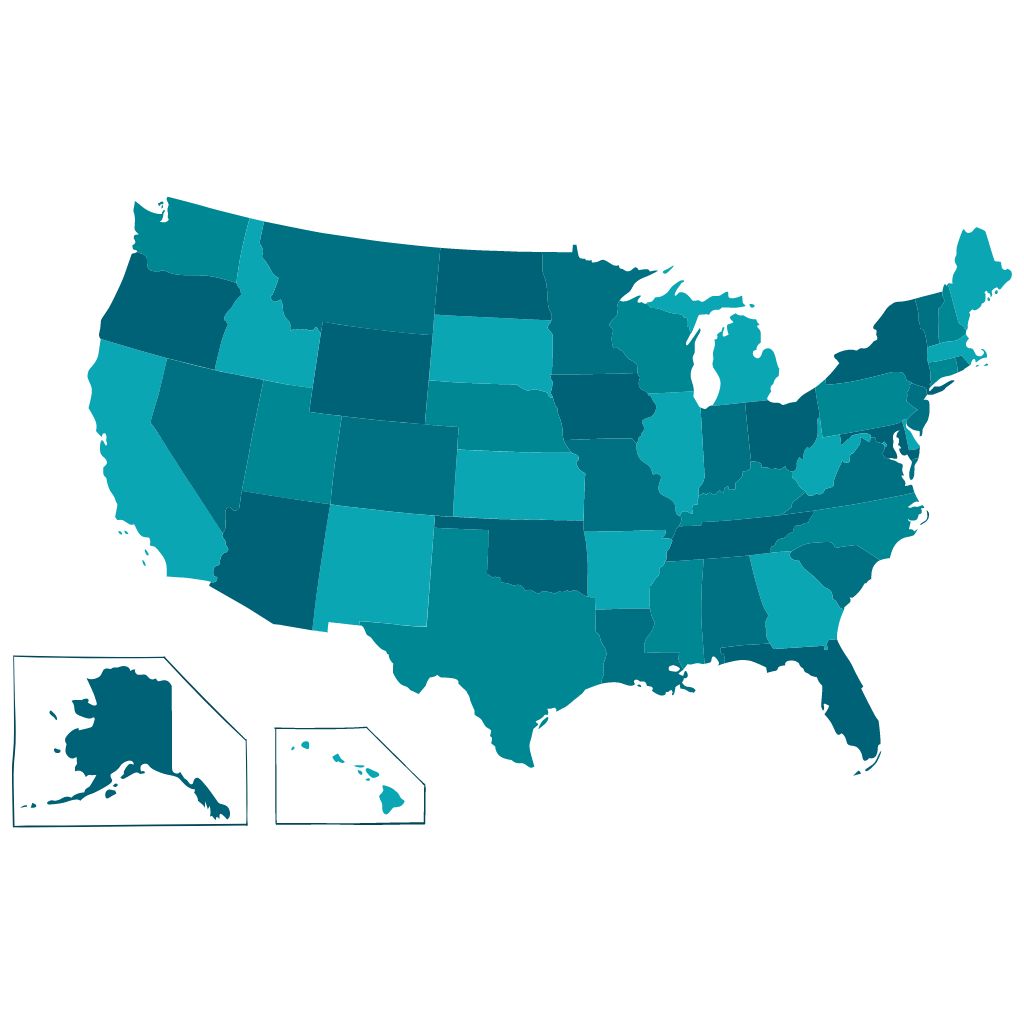 Illustration of US states