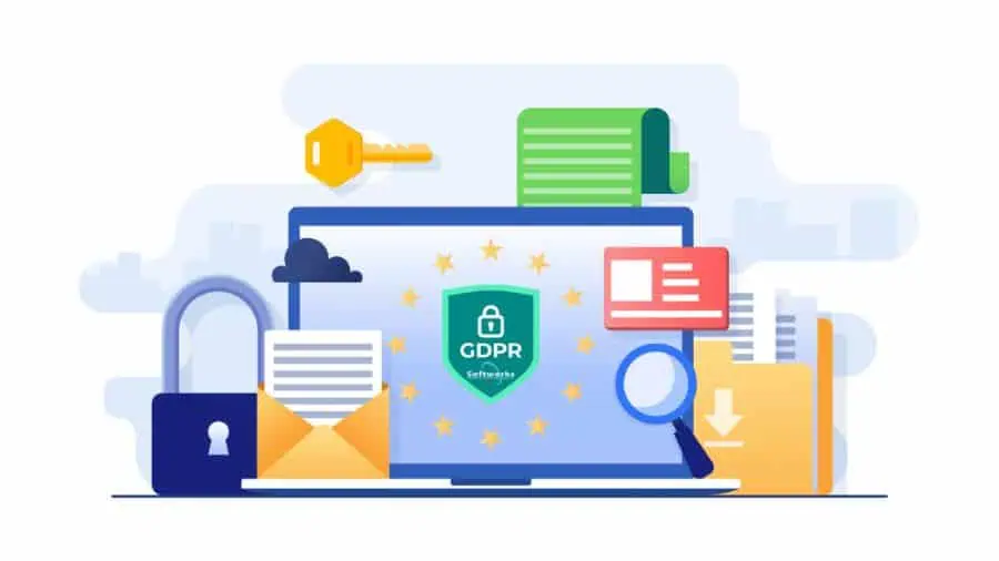 GDPR Compliant Time and Attendance Tracking Abstract Illustration