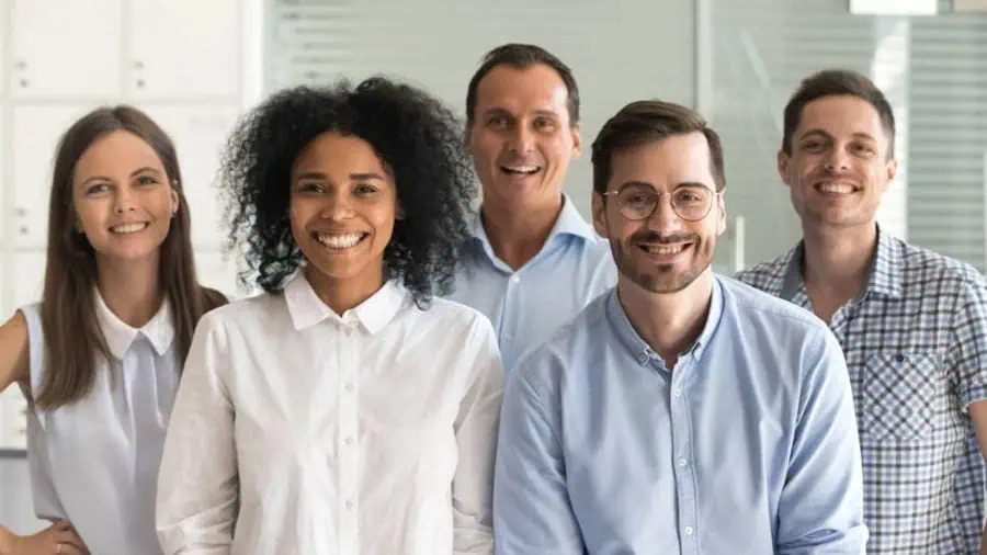 A group of employees who love flexible working.