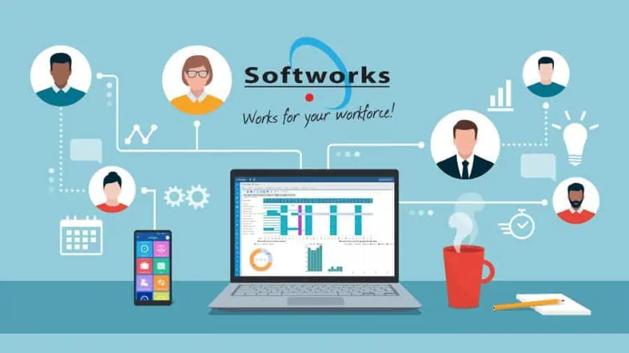 Workforce Management Software Abstract Illustration