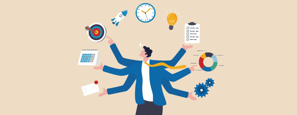 Image of Manager juggling many tasks