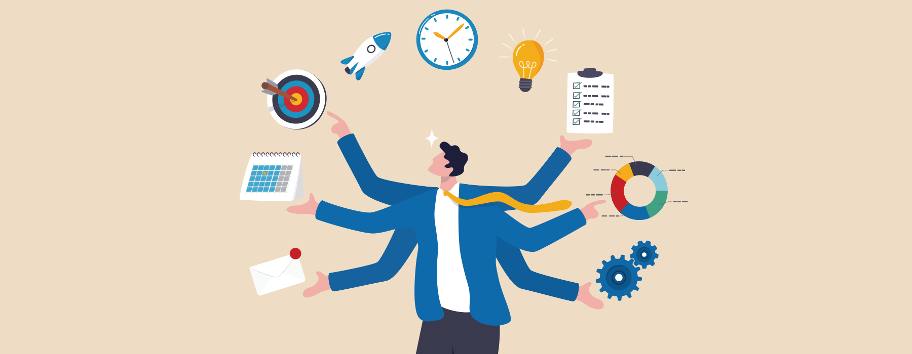 Image of Manager juggling many tasks