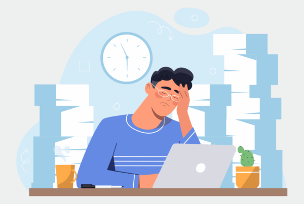 Image showing an wmployee struggling with time management