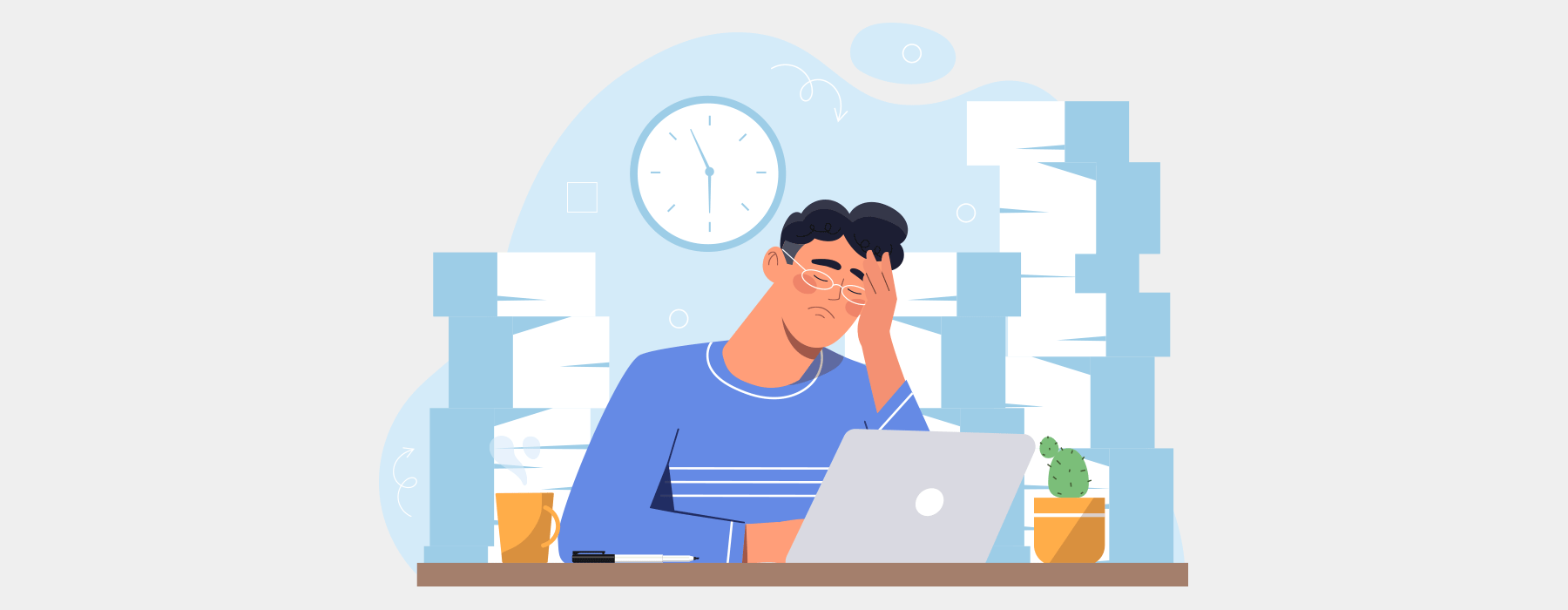 Image showing an wmployee struggling with time management